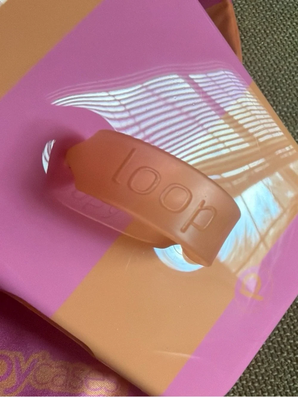 17 Pro Loopy Case Pink and Orange Striped Phone Case with Loop Grip